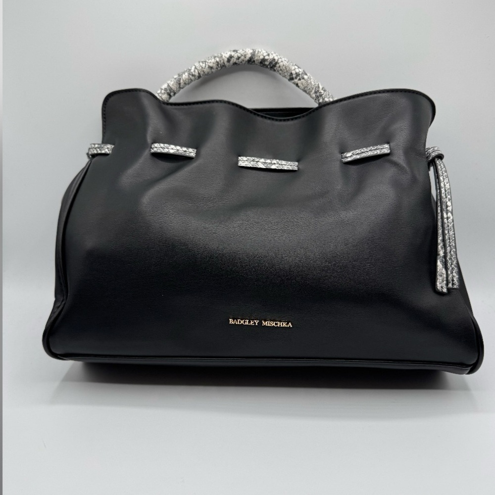 Badgley Mischka Solid/Snake Handbag
